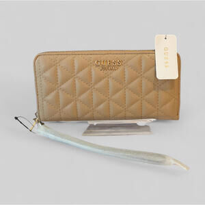 Guess Quilted Zip-Around Wallet with Wrist Strap New With Tags